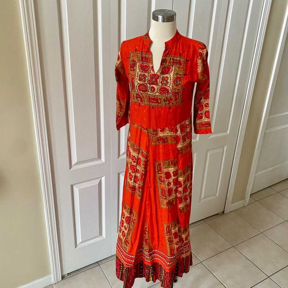 Anarkali gown Kurt Bohemian Print Maxi Dress new